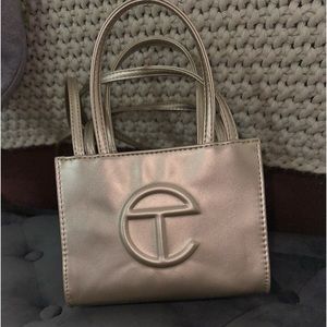 Mini gold telfar bag